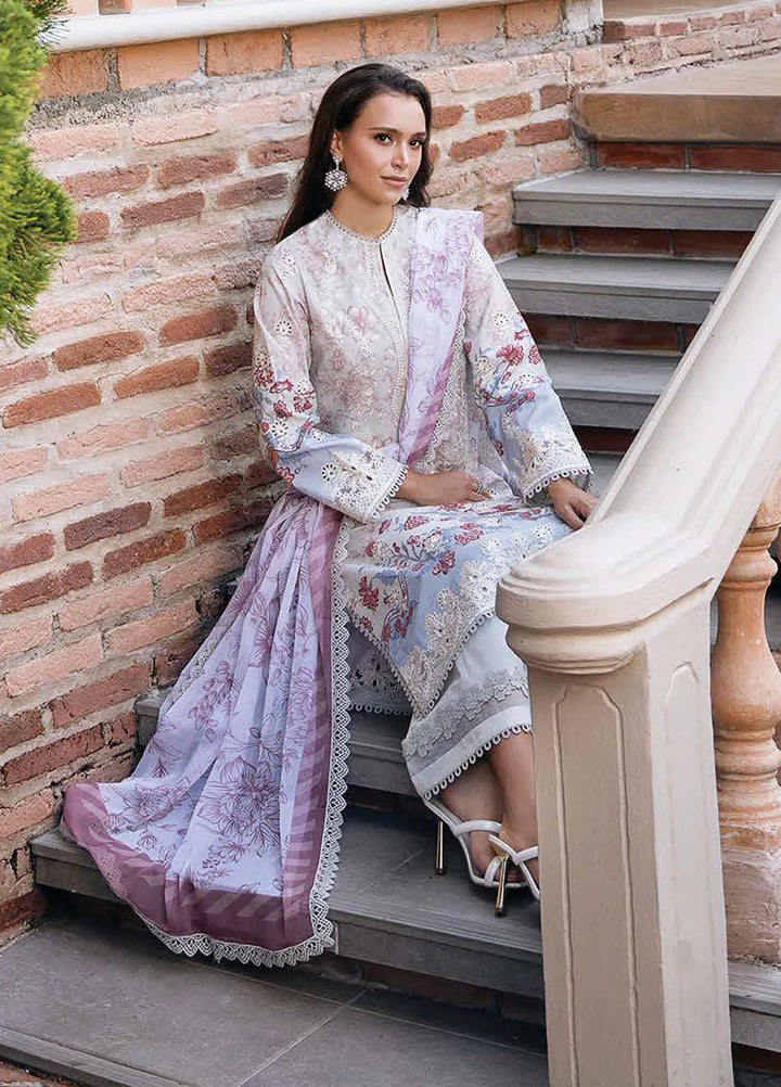 Afrozeh Embroidered Lawn Suit Unstitched 3 Piece AF25DH D-02 Opaline B - Summer Collection