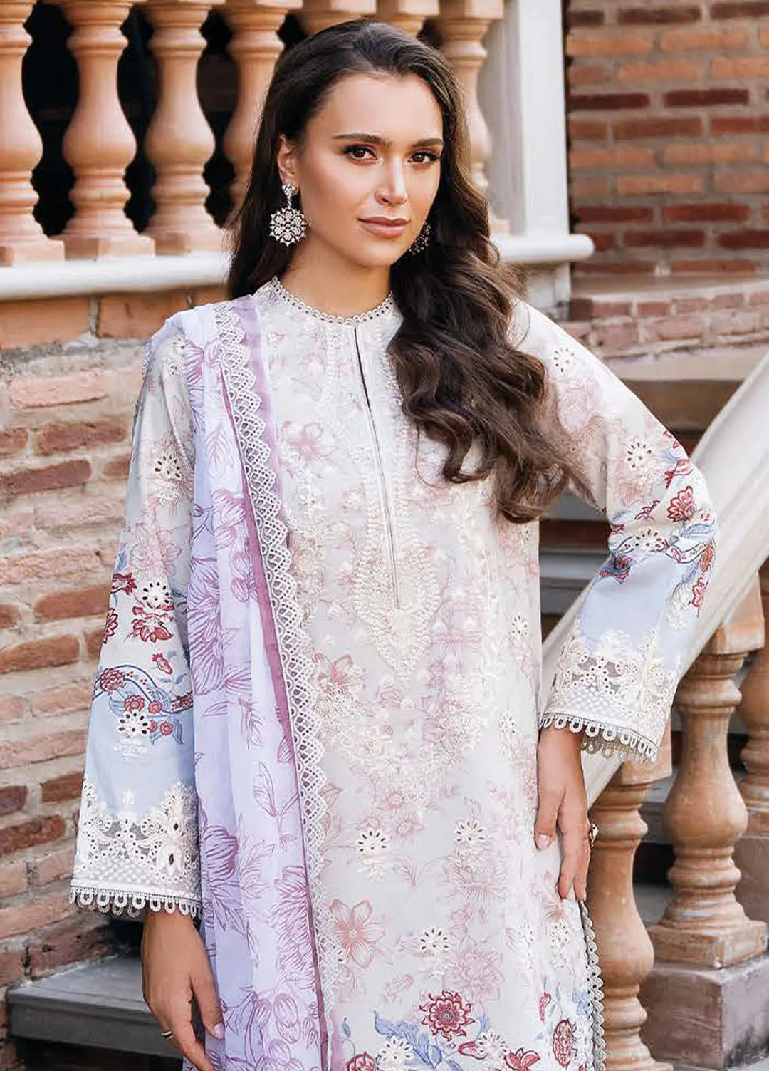 Afrozeh Embroidered Lawn Suit Unstitched 3 Piece AF25DH D-02 Opaline B - Summer Collection