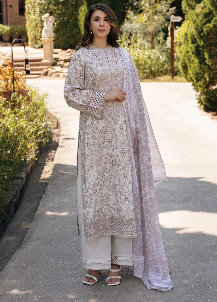 Afrozeh Embroidered Lawn Suit Unstitched 3 Piece AF25DH D-03 Lunetta A - Summer Collection