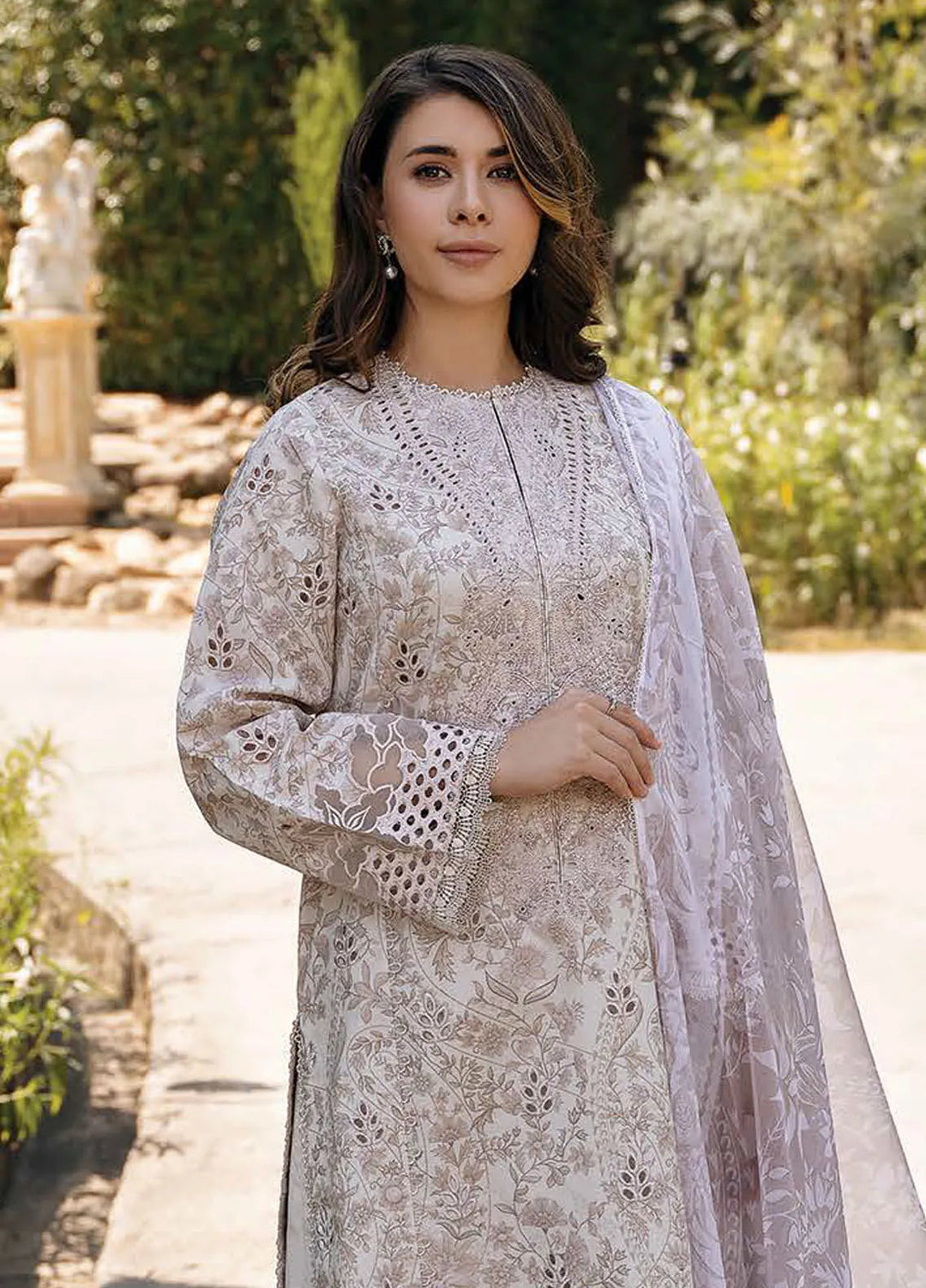 Afrozeh Embroidered Lawn Suit Unstitched 3 Piece AF25DH D-03 Lunetta A - Summer Collection