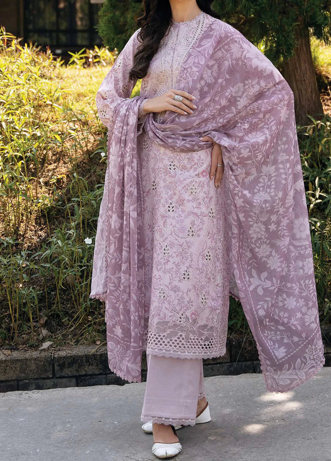 Afrozeh Embroidered Lawn Suit Unstitched 3 Piece AF25DH D-03 Lunetta B - Summer Collection