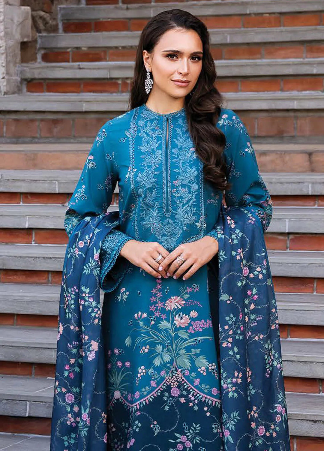 Afrozeh Embroidered Lawn Suit Unstitched 3 Piece AF25DH D-05 Rosheen B - Summer Collection