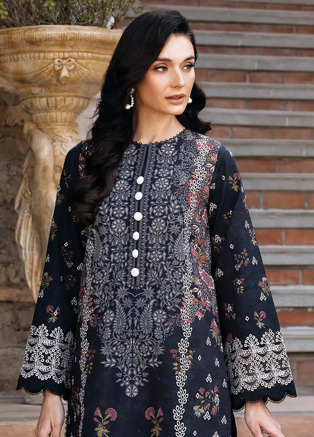 Afrozeh Embroidered Lawn Suit Unstitched 3 Piece AF25DH D-06 Anisa B - Summer Collection
