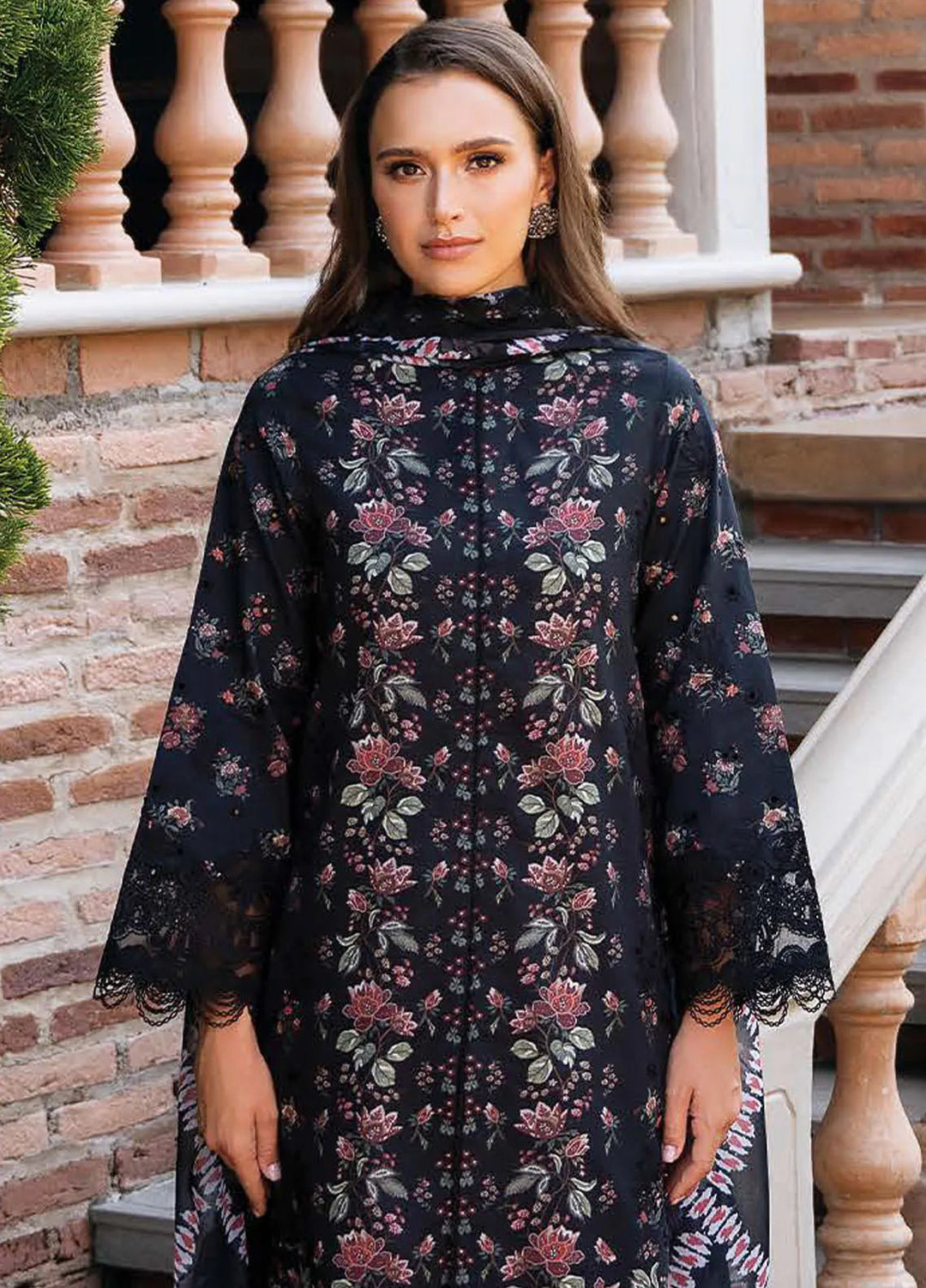 Afrozeh Embroidered Lawn Suit Unstitched 3 Piece AF25DH D-07 Lorien A - Summer Collection