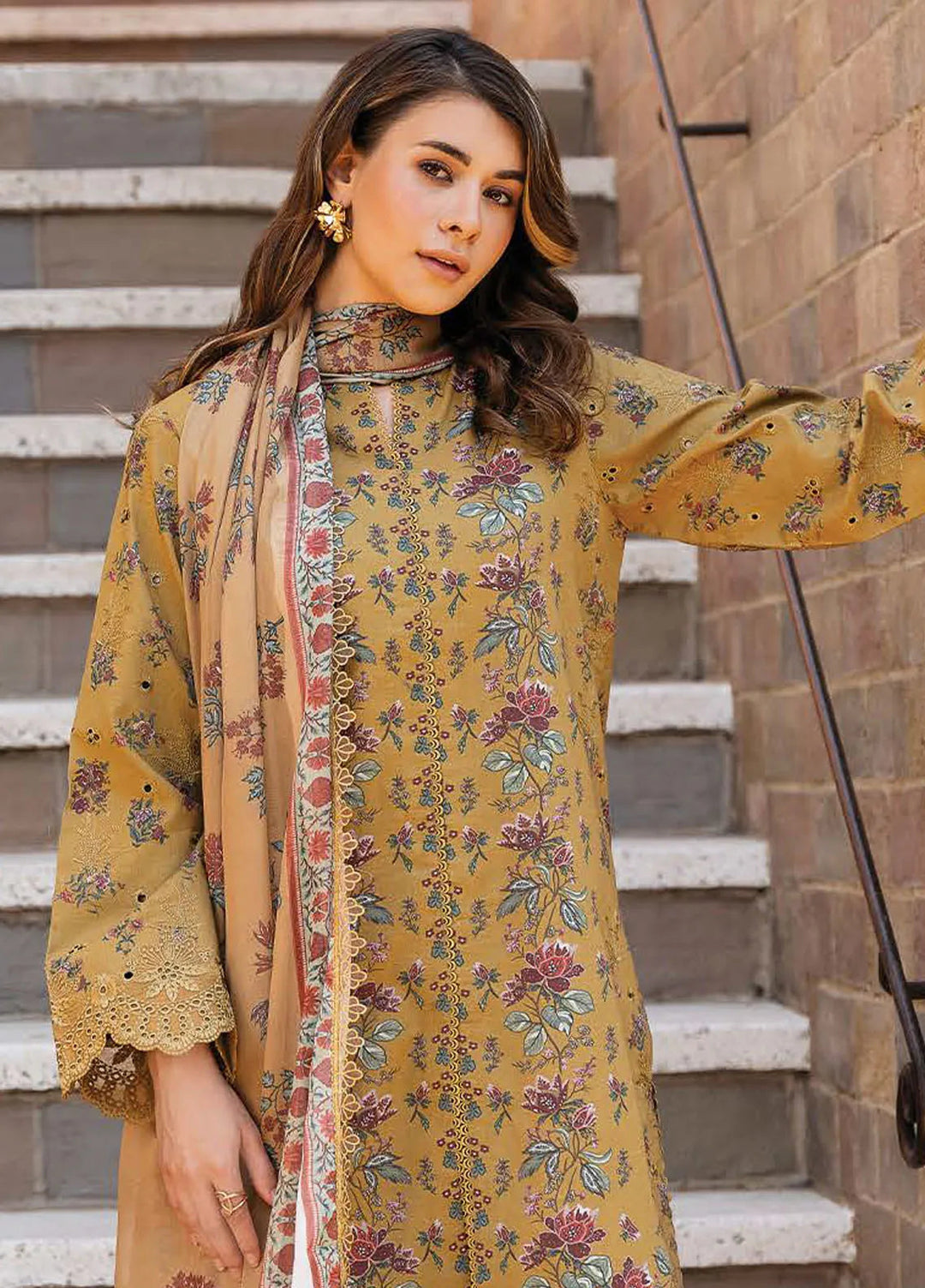 Afrozeh Embroidered Lawn Suit Unstitched 3 Piece AF25DH D-07 Lorien B - Summer Collection