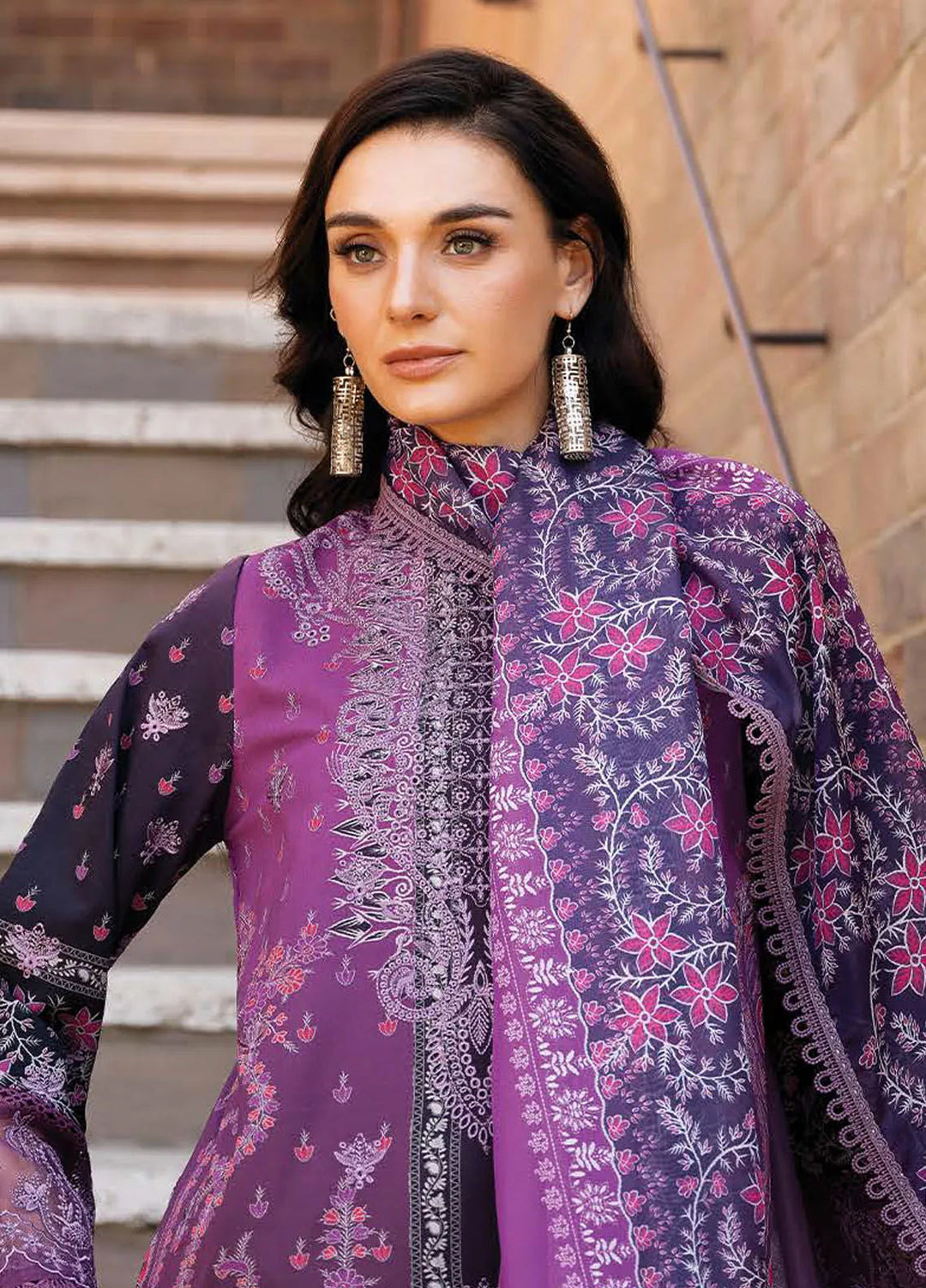 Afrozeh Embroidered Lawn Suit Unstitched 3 Piece AF25DH D-10 Azrina A - Summer Collection