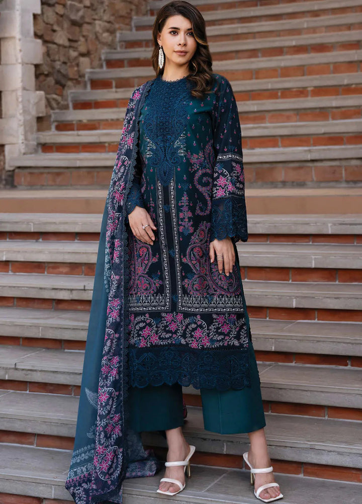 Afrozeh Embroidered Lawn Suit Unstitched 3 Piece AF25DH D-10 Azrina B - Summer Collection