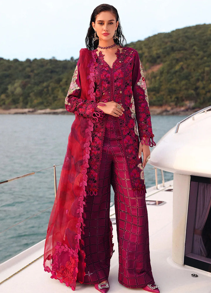 Afrozeh Embroidered Lawn Suits Unstitched 3 Piece AF25UL25 D-01 Seren - Luxury Collection