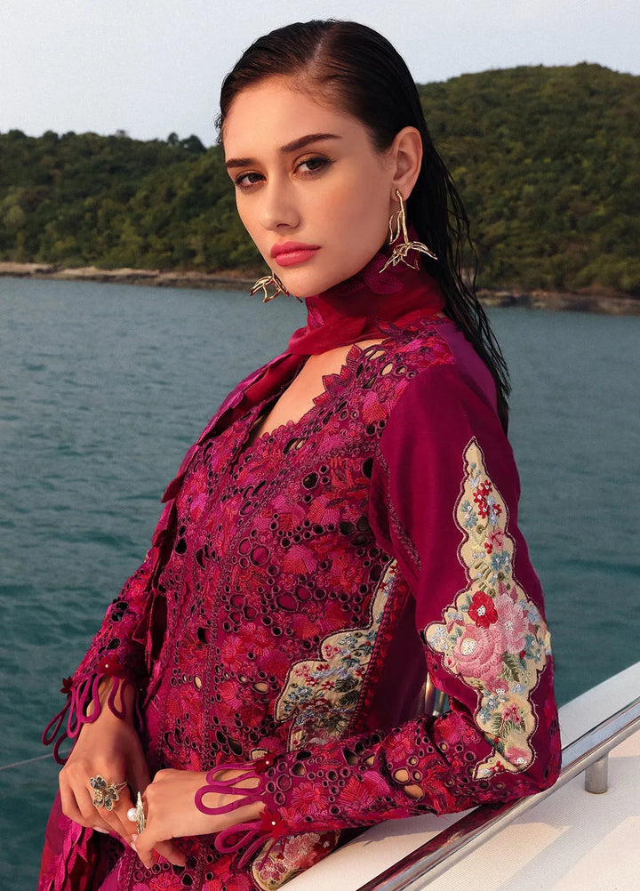 Afrozeh Embroidered Lawn Suits Unstitched 3 Piece AF25UL25 D-01 Seren - Luxury Collection