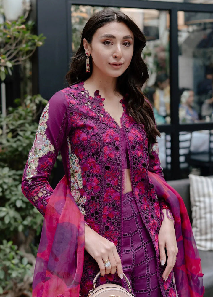 Afrozeh Embroidered Lawn Suits Unstitched 3 Piece AF25UL25 D-01 Seren - Luxury Collection