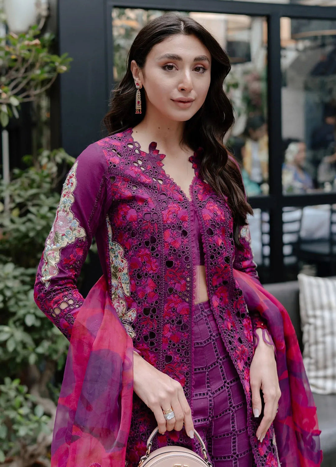 Afrozeh Embroidered Lawn Suits Unstitched 3 Piece AF25UL25 D-01 Seren - Luxury Collection