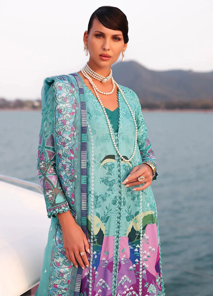 Afrozeh Embroidered Lawn Suits Unstitched 3 Piece AF25UL25 D-010 Sovana - Luxury Collection