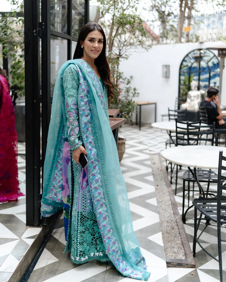 Afrozeh Embroidered Lawn Suits Unstitched 3 Piece AF25UL25 D-010 Sovana - Luxury Collection