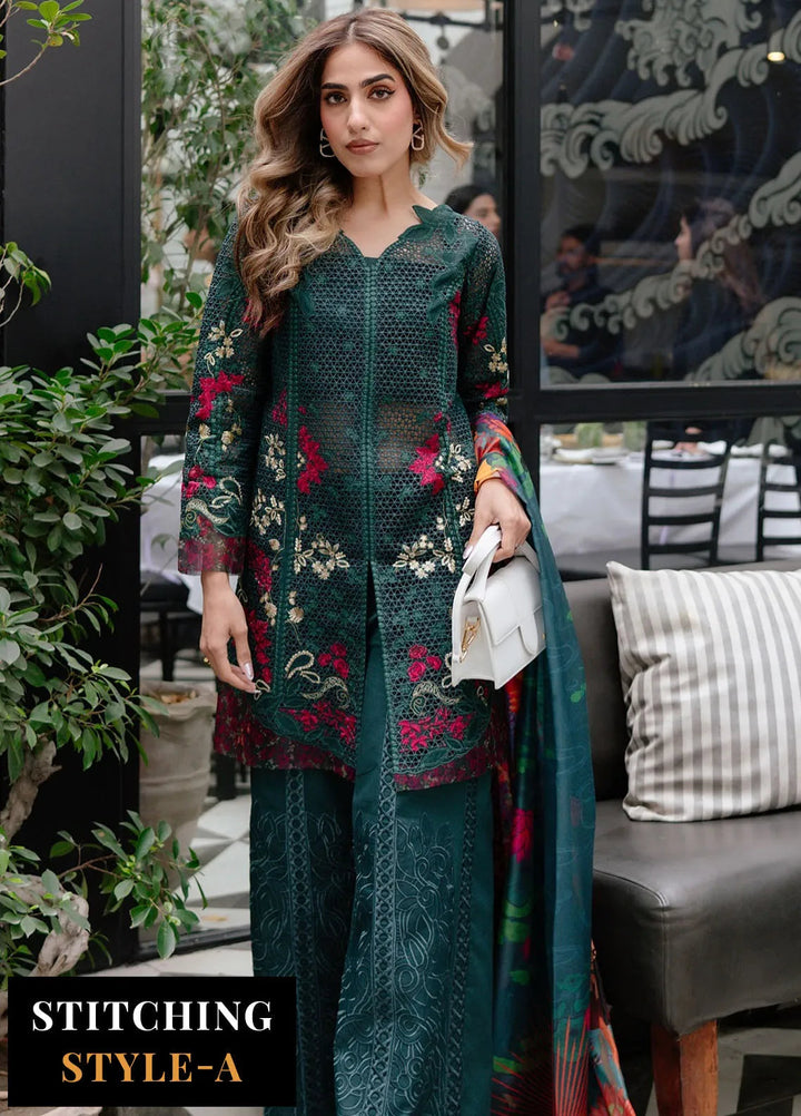 Afrozeh Embroidered Lawn Suits Unstitched 3 Piece AF25UL25 D-02 Vermora - Luxury Collection