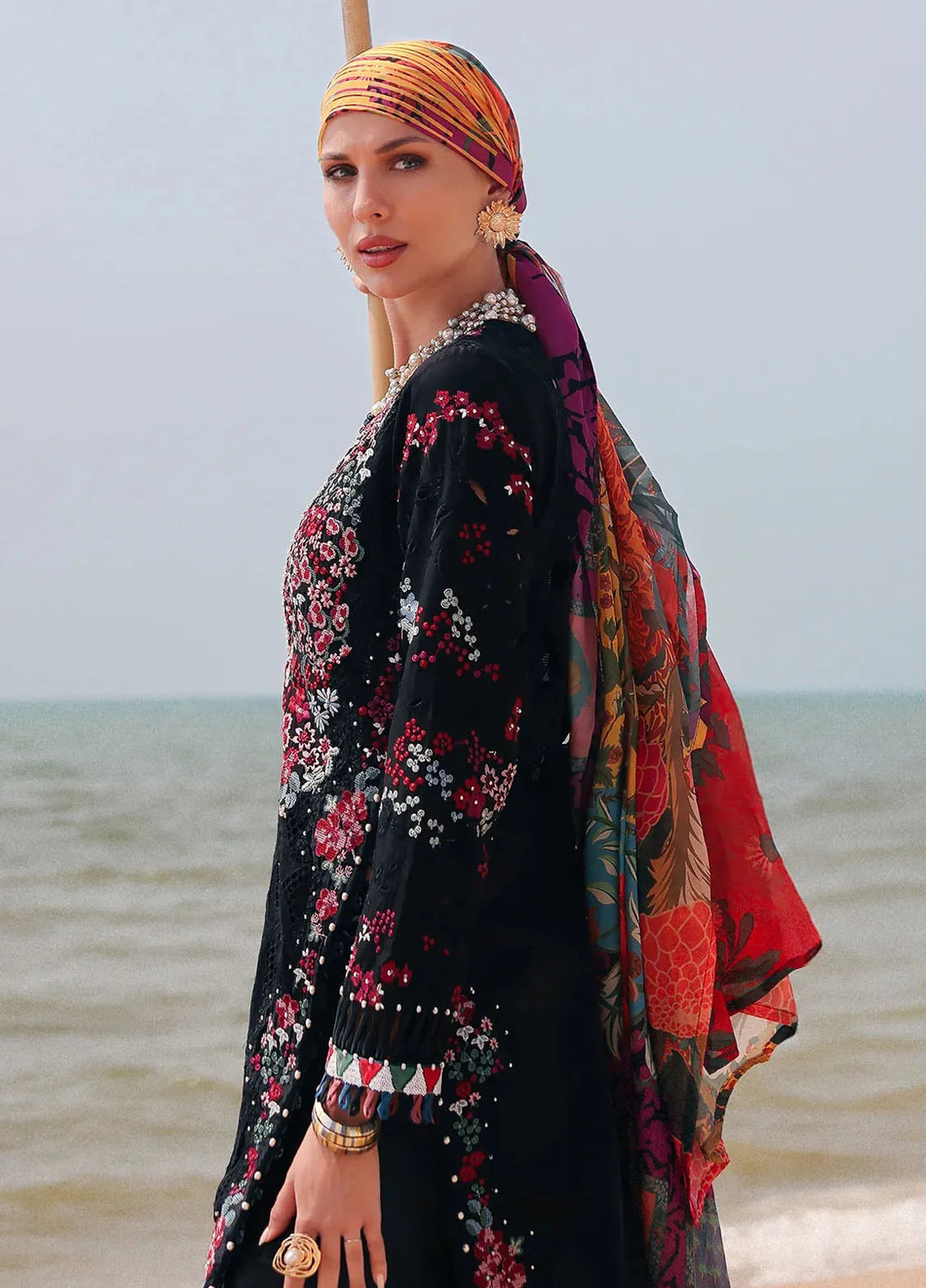 Afrozeh Embroidered Lawn Suits Unstitched 3 Piece AF25UL25 D-03 Elva - Luxury Collection