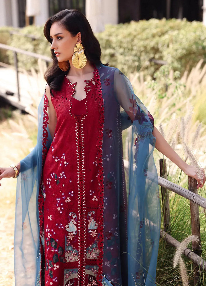 Afrozeh Embroidered Lawn Suits Unstitched 3 Piece AF25UL25 D-04 Glacis - Luxury Collection