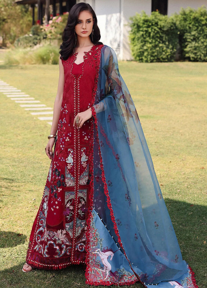Afrozeh Embroidered Lawn Suits Unstitched 3 Piece AF25UL25 D-04 Glacis - Luxury Collection