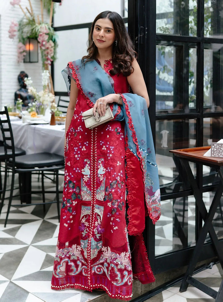 Afrozeh Embroidered Lawn Suits Unstitched 3 Piece AF25UL25 D-04 Glacis - Luxury Collection