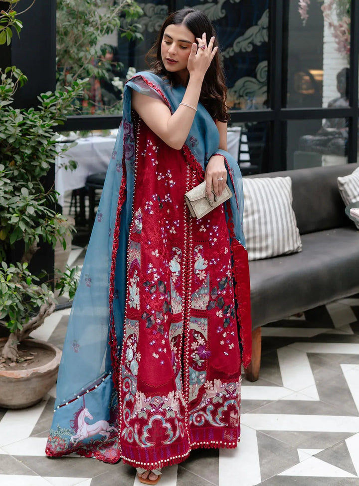 Afrozeh Embroidered Lawn Suits Unstitched 3 Piece AF25UL25 D-04 Glacis - Luxury Collection