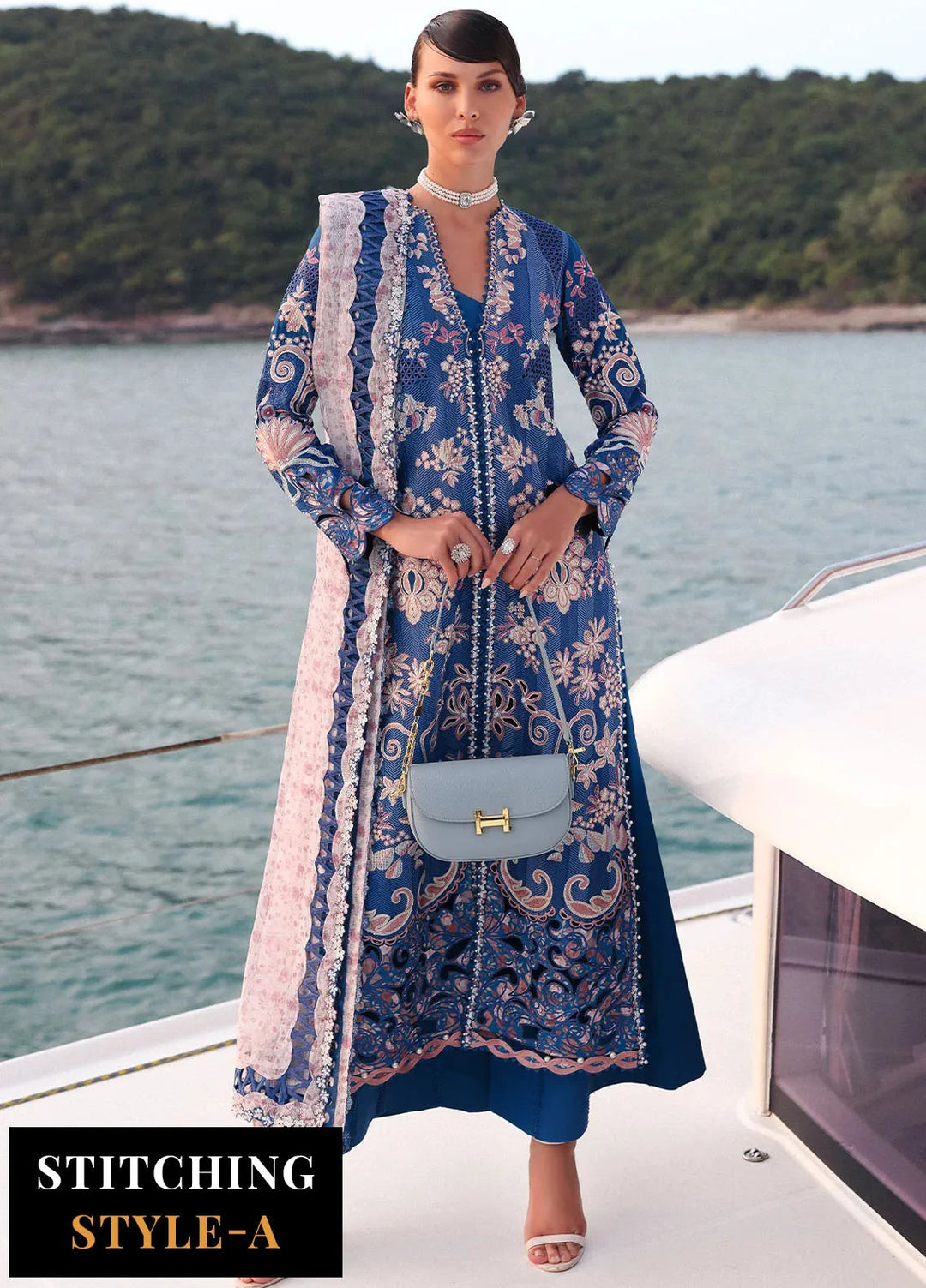 Afrozeh Embroidered Lawn Suits Unstitched 3 Piece AF25UL25 D-05 Eclipse - Luxury Collection