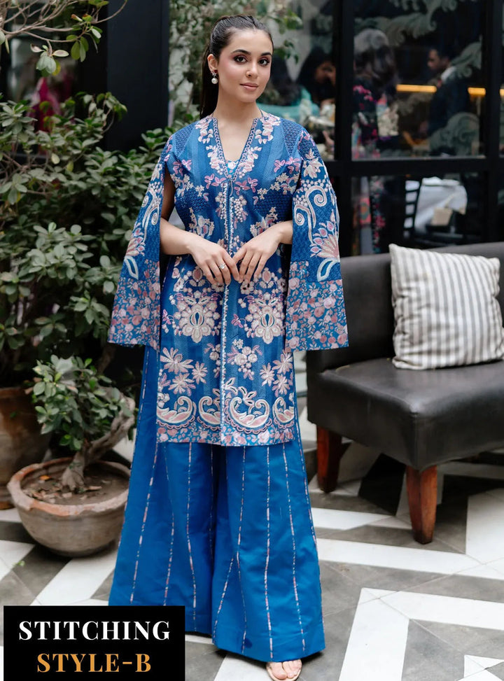 Afrozeh Embroidered Lawn Suits Unstitched 3 Piece AF25UL25 D-05 Eclipse - Luxury Collection