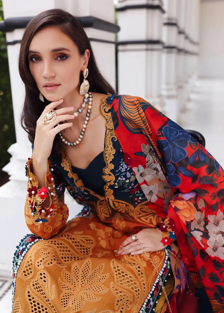 Afrozeh Embroidered Lawn Suits Unstitched 3 Piece AF25UL25 D-09 Halacy - Luxury Collection