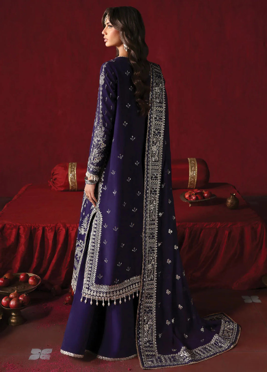 Afrozeh Embroidered Silk Suits Unstitched 3 Piece AF25DS D-01 Kaneez - Formals Collection
