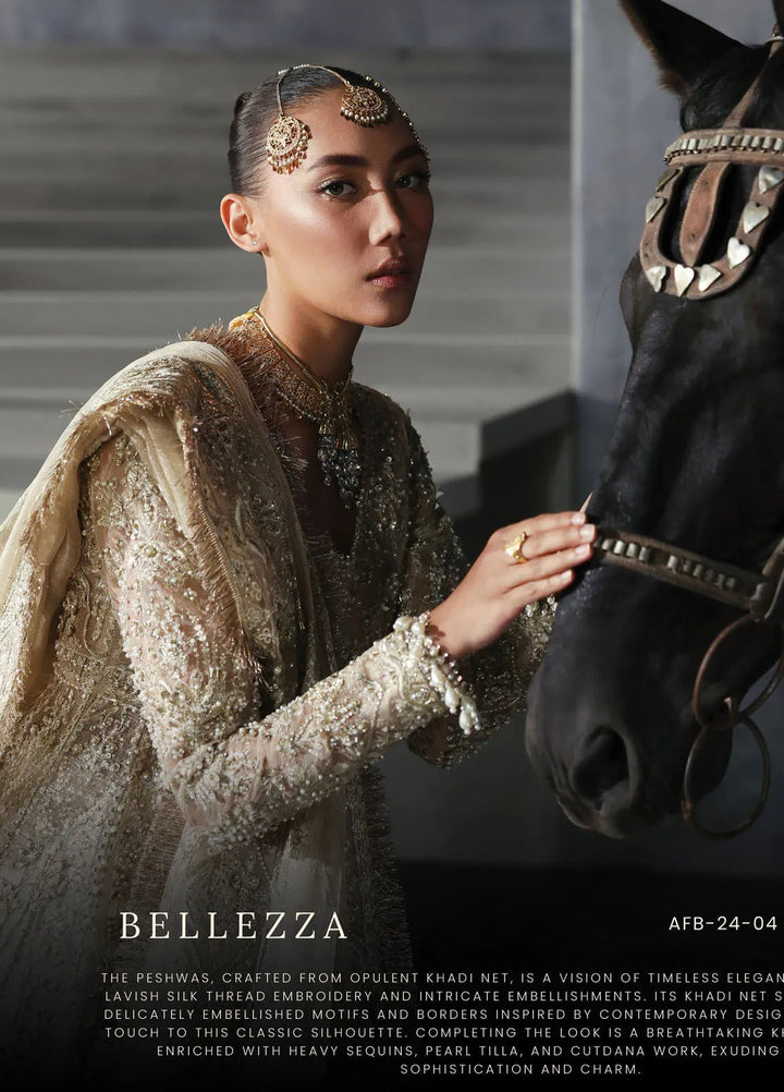 Afrozeh Embroidered Suits Unstitched 3 Piece D-04 Bellezza - Bridal Collection