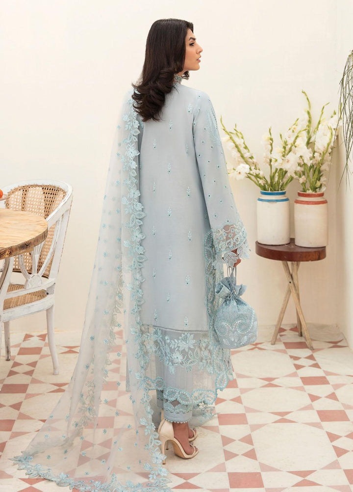 Afrozeh Embroidered Lawn Suits Unstitched 3 Piece AF23FC AL-23-V3-01 Silver Luster - Festive Collection