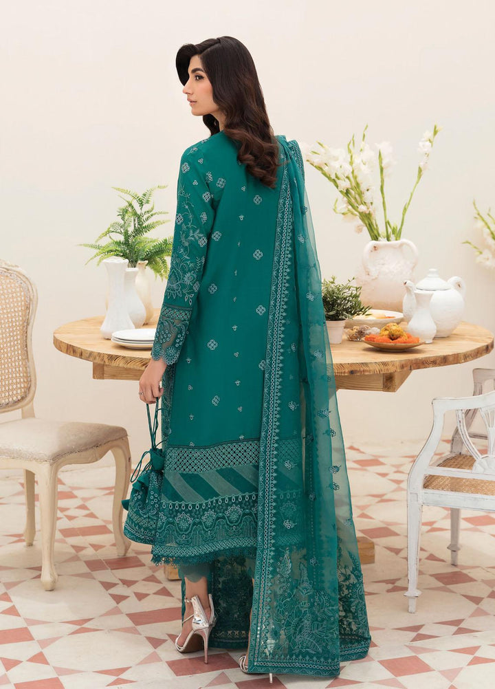 Afrozeh Embroidered Lawn Suits Unstitched 3 Piece AF23FC AL-23-V3-04 Tiffany Blue - Festive Collection