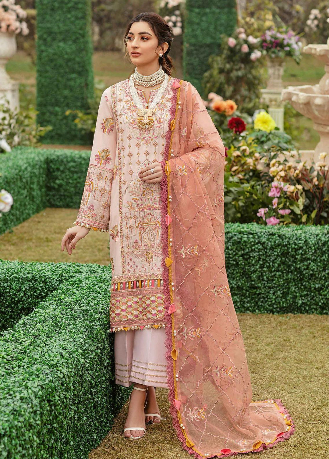 Garden of Eve by Afrozeh Embroidered Lawn Suits Unstitched 3 Piece AF22GL Sophea - Summer Collection