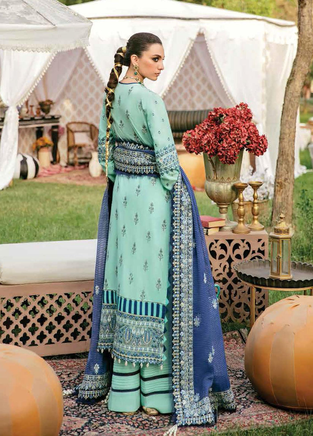 Gul Bahar By Afrozeh Embroidered Lawn Suits Unstitched 3 Piece AF22GB 08 Heriz - Festive Collection