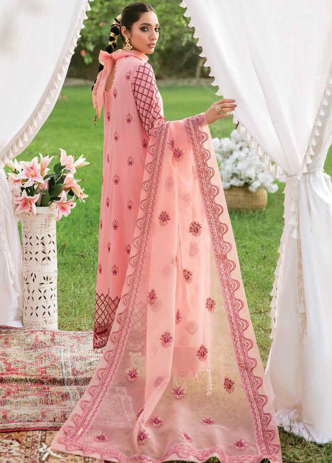 Gul Bahar By Afrozeh Embroidered Lawn Suits Unstitched 3 Piece AF22GB 09 Mehr - Festive Collection