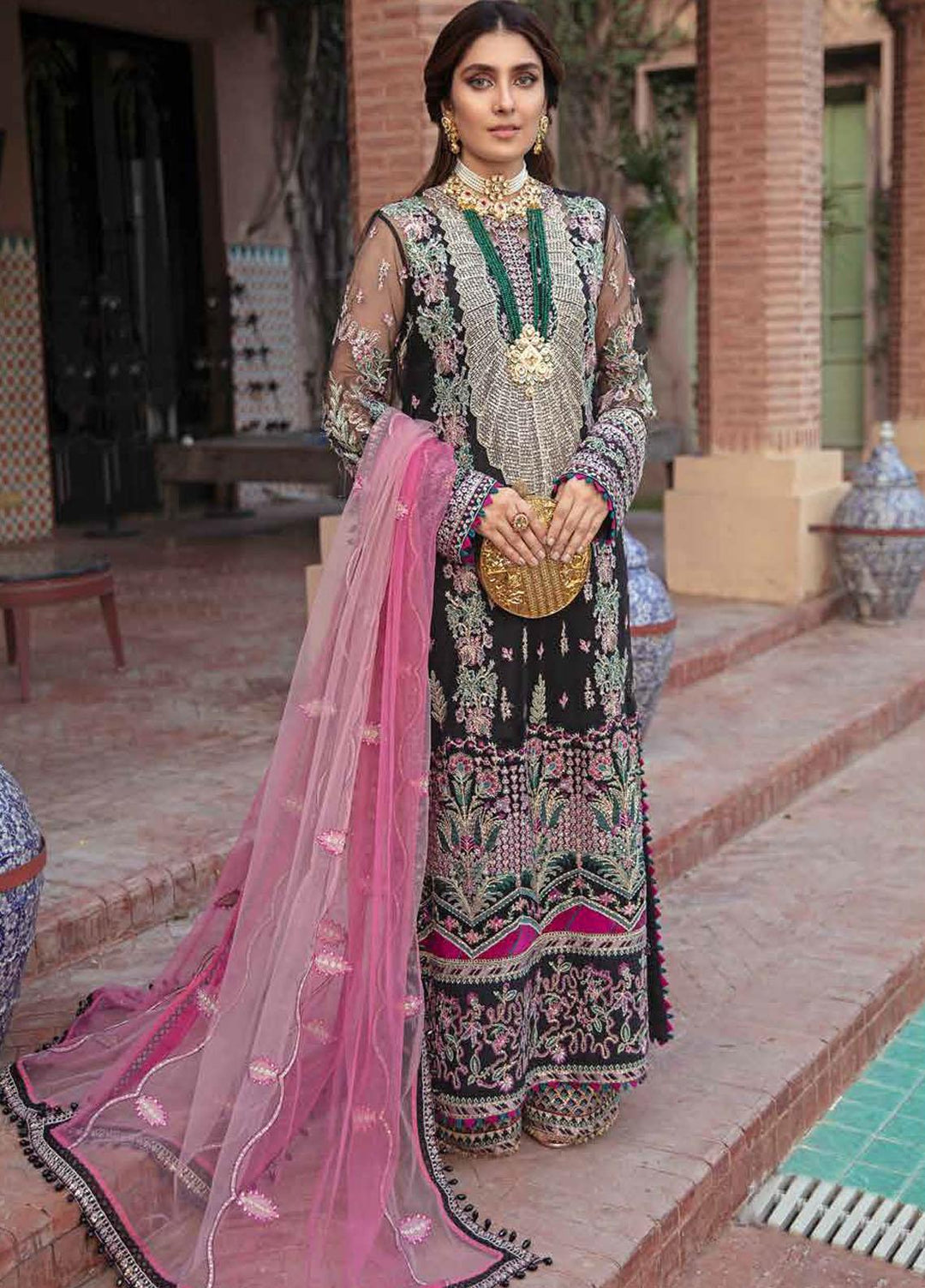 Afrozeh Embroidered Net Suits Unstitched 3 Piece AF21HW KIARA - Formals Wedding  Collection