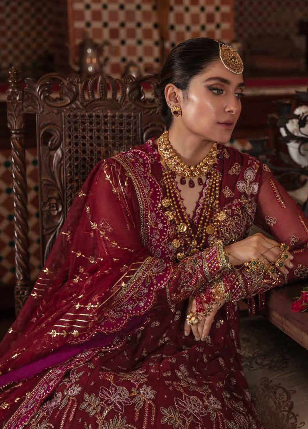 Afrozeh Embroidered Chiffon Suits Unstitched 3 Piece AF21HW ROSHANAY - Formals Wedding  Collection