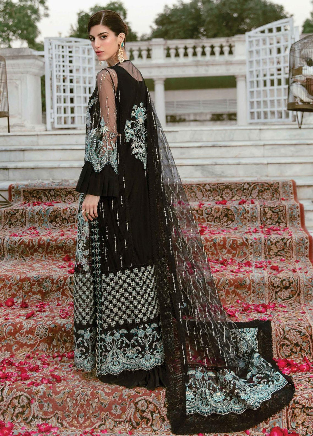 La Fuchsia By Afrozeh Embroidered Chiffon Suits Unstitched 3 Piece AF22LF Nightingale - Luxury Collection