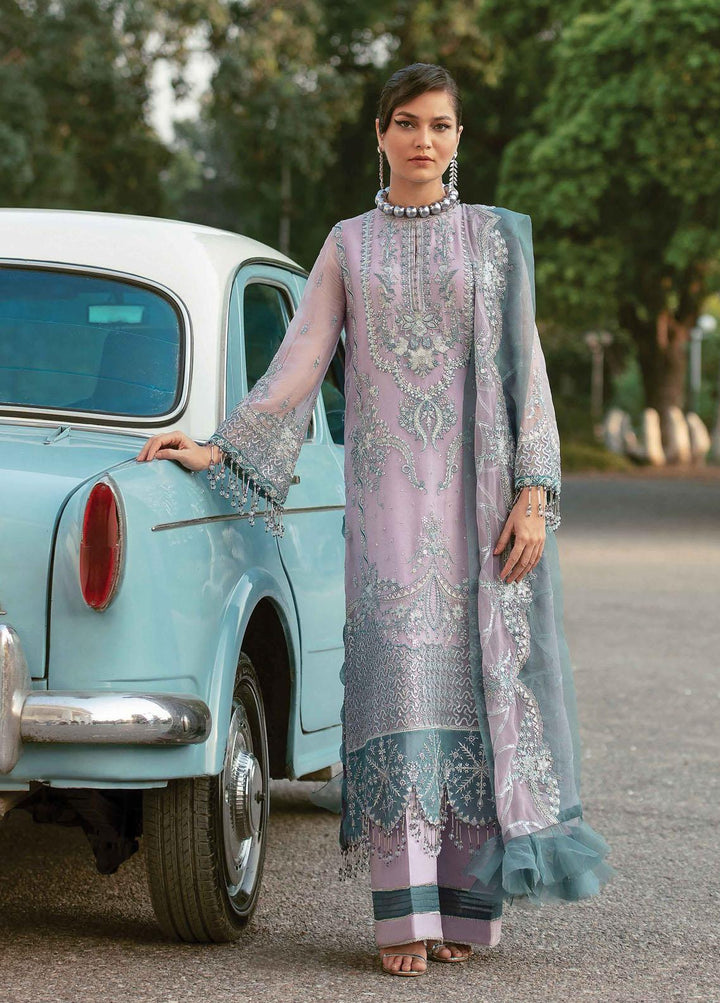 La Fuchsia By Afrozeh Embroidered Chiffon Suits Unstitched 3 Piece AF22LF Pixie Dust - Luxury Collection