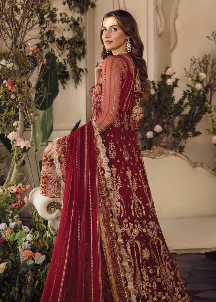 La Fuchsia By Afrozeh Embroidered Net Suits Unstitched 3 Piece AF22WD 01 Sienna - Wedding Collection