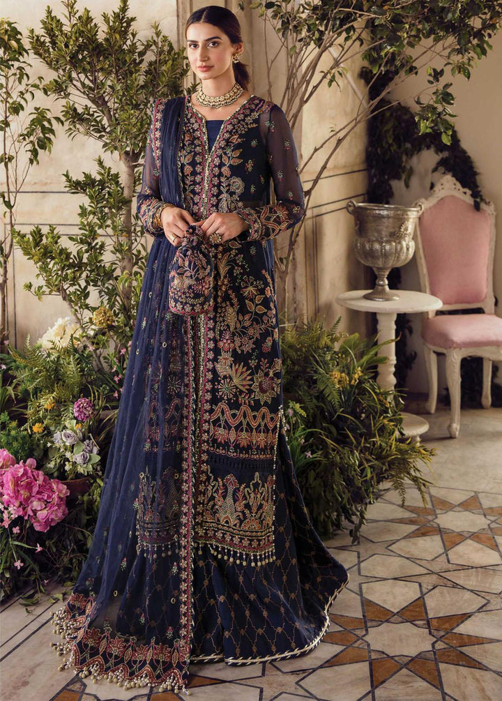 La Fuchsia By Afrozeh Embroidered Chiffon Suits Unstitched 3 Piece AF22WD 03 Marile - Wedding Collection
