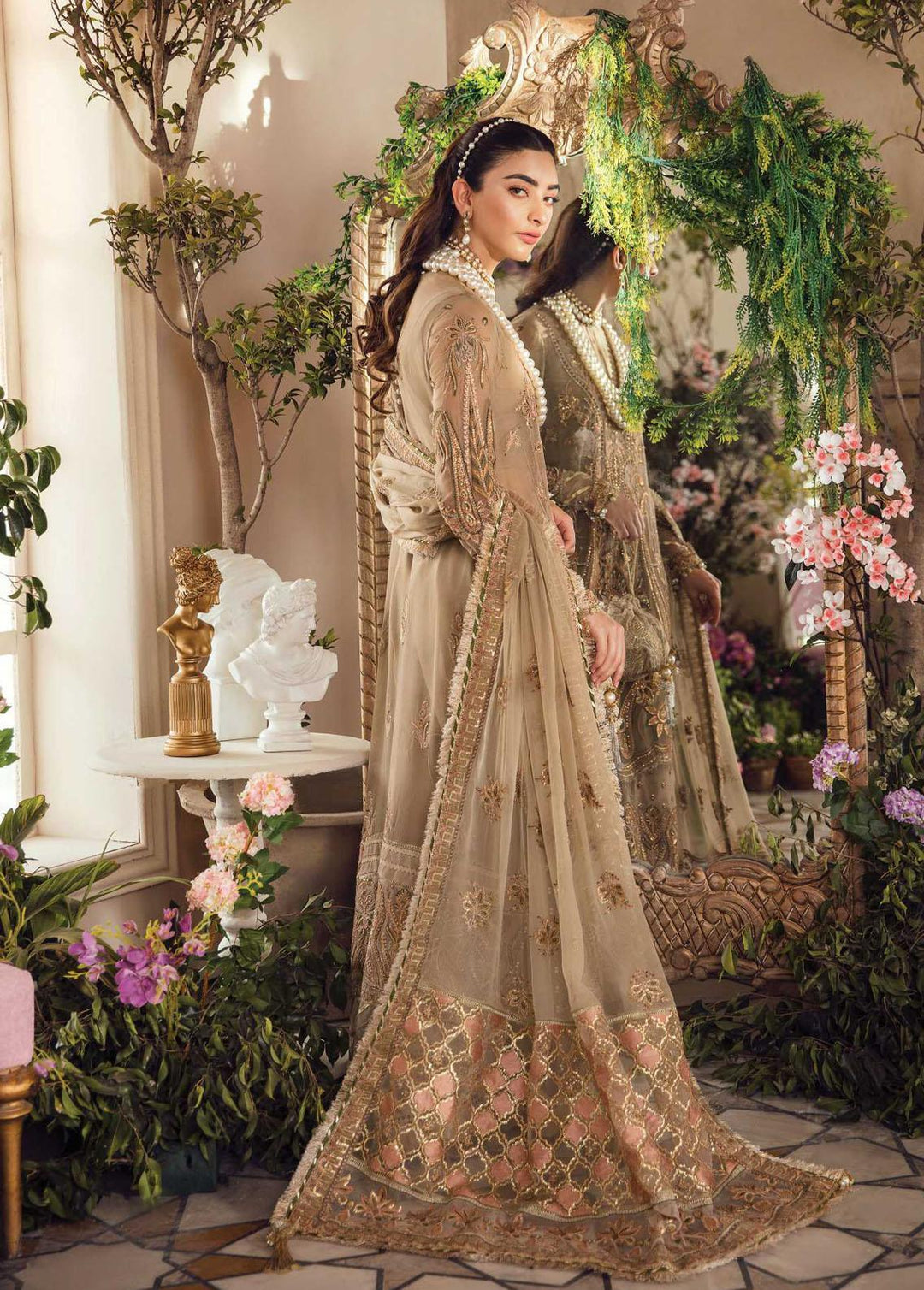 La Fuchsia By Afrozeh Embroidered Chiffon Suits Unstitched 3 Piece AF22WD 04 Ayzal - Wedding Collection