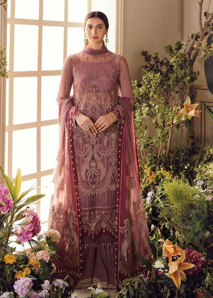 La Fuchsia By Afrozeh Embroidered Net Suits Unstitched 3 Piece AF22WD 07 Valentina - Wedding Collection
