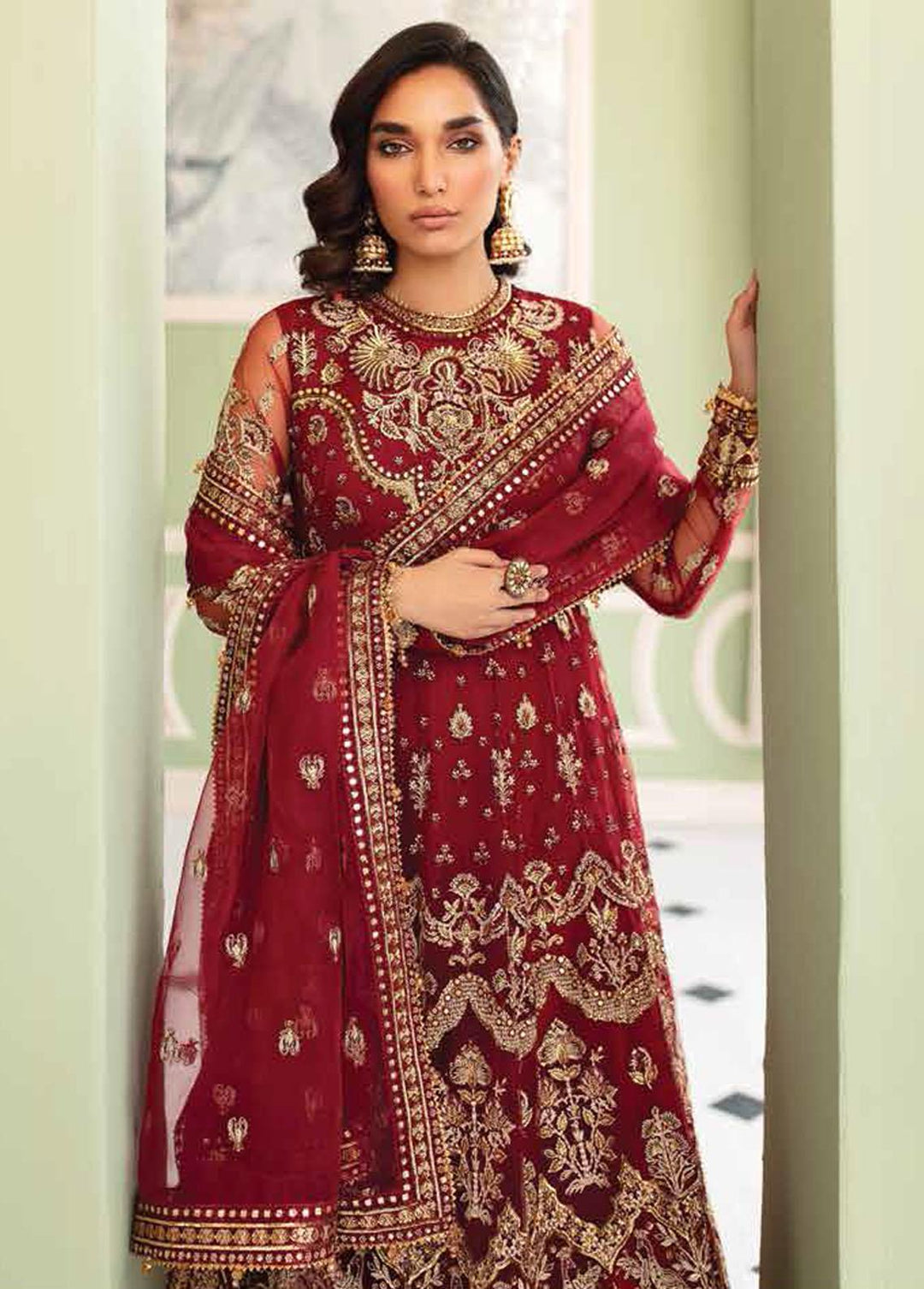 La Fuschsia By Afrozeh Embroidered Net Suits Unstitched 3 Piece AF23LF 001 Norah - Festive Collection