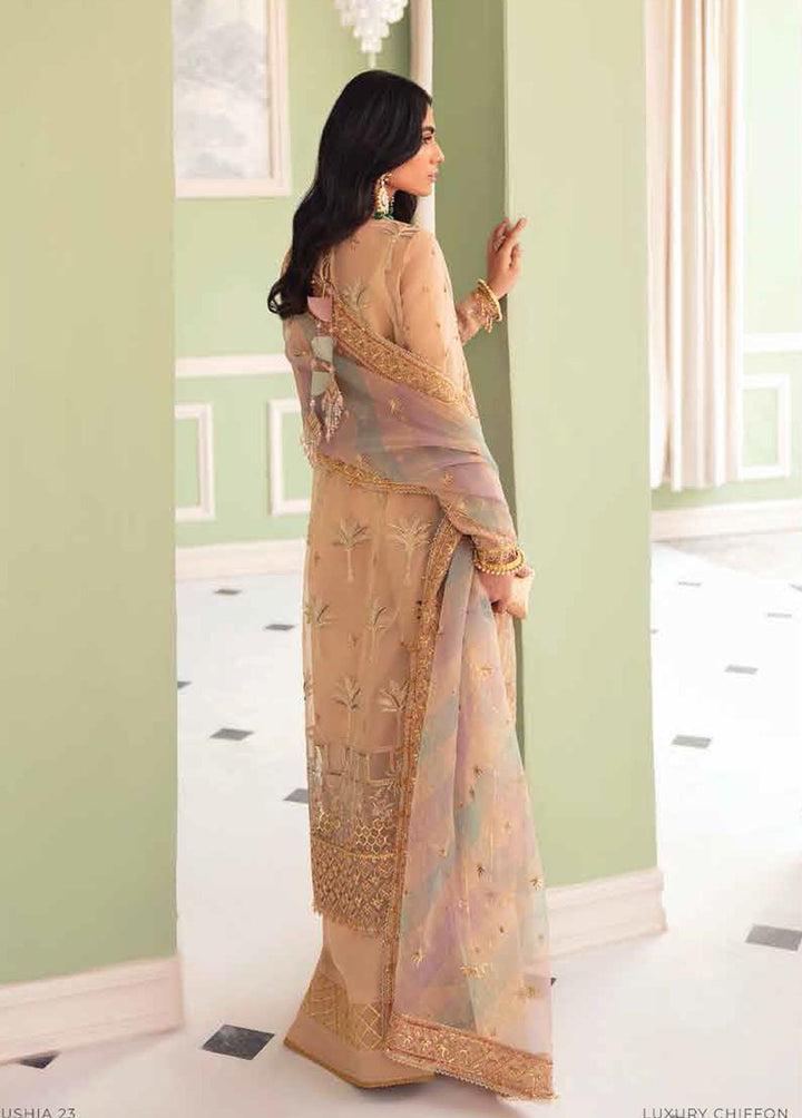 La Fuschsia By Afrozeh Embroidered Organza Suits Unstitched 3 Piece AF23LF 003 Celeste - Festive Collection