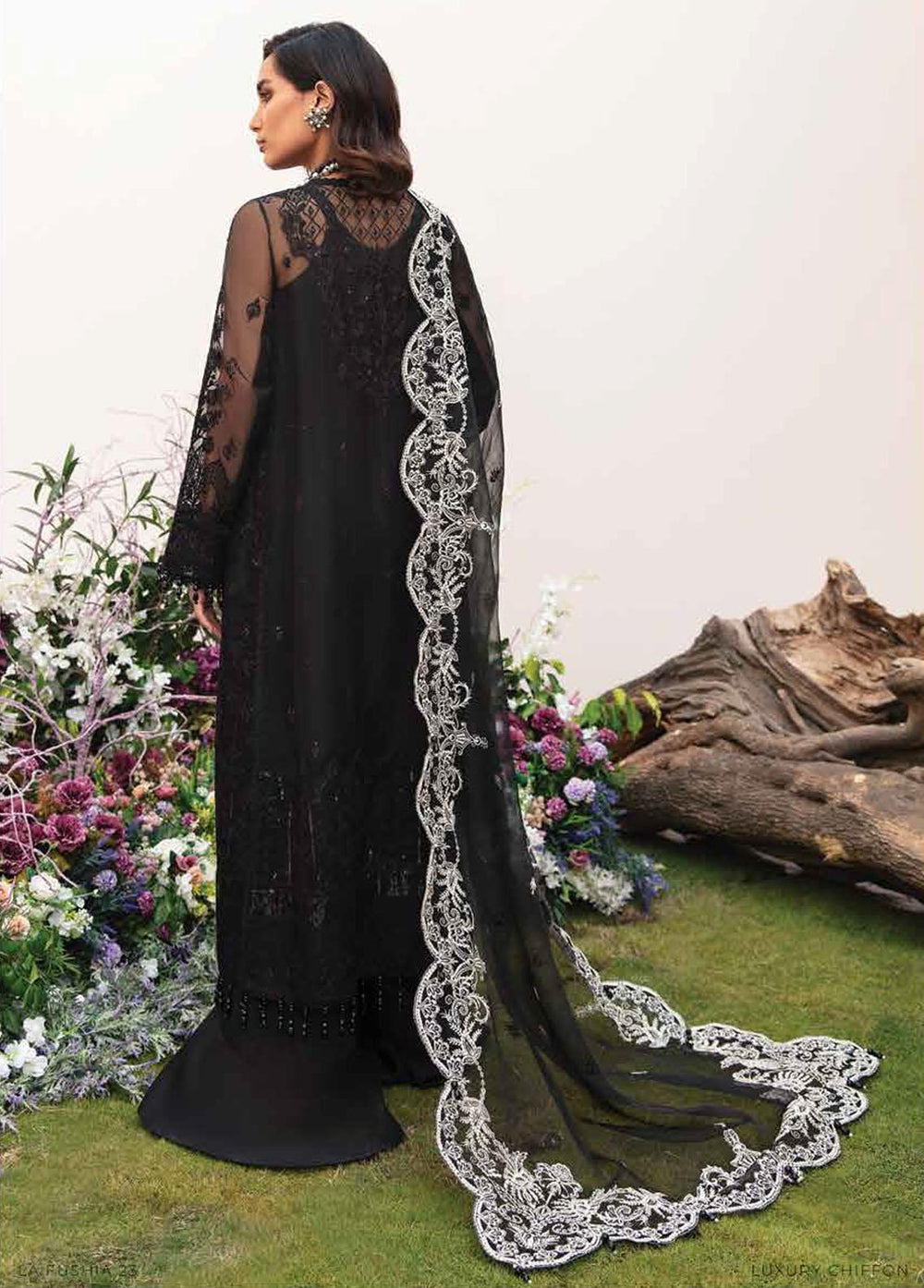 La Fuschsia By Afrozeh Embroidered Organza Suits Unstitched 3 Piece AF23LF 005 Kiera - Festive Collection