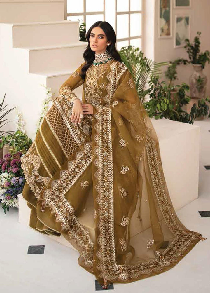 La Fuschsia By Afrozeh Embroidered Chiffon Suits Unstitched 3 Piece AF23LF 009 Emaline - Festive Collection