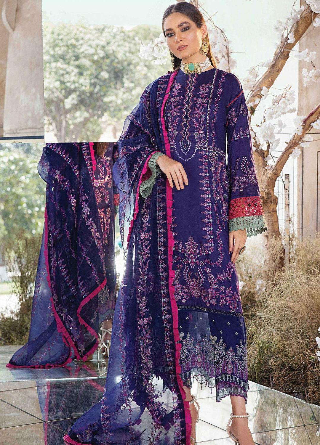 Afrozeh Embroidered Lawn Suits Unstitched 3 Piece AF21L 05 Cyra - Luxury Collection