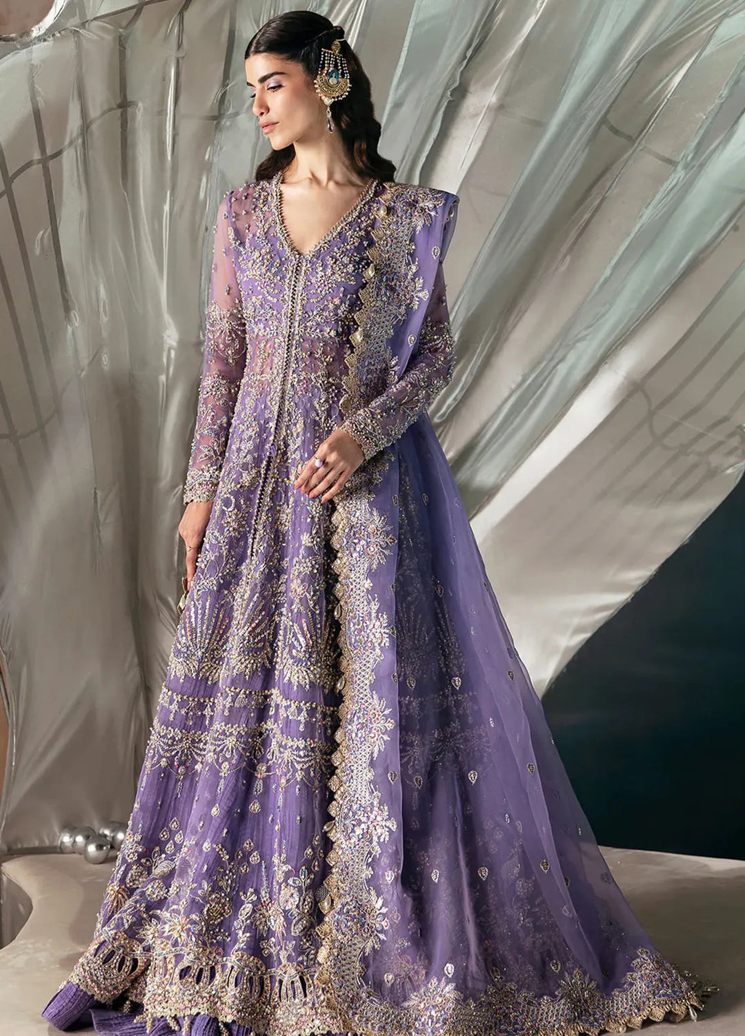 Afrozeh Unstitched Embroidered Organza 4 Piece Suit Eloah - Wedding Collection