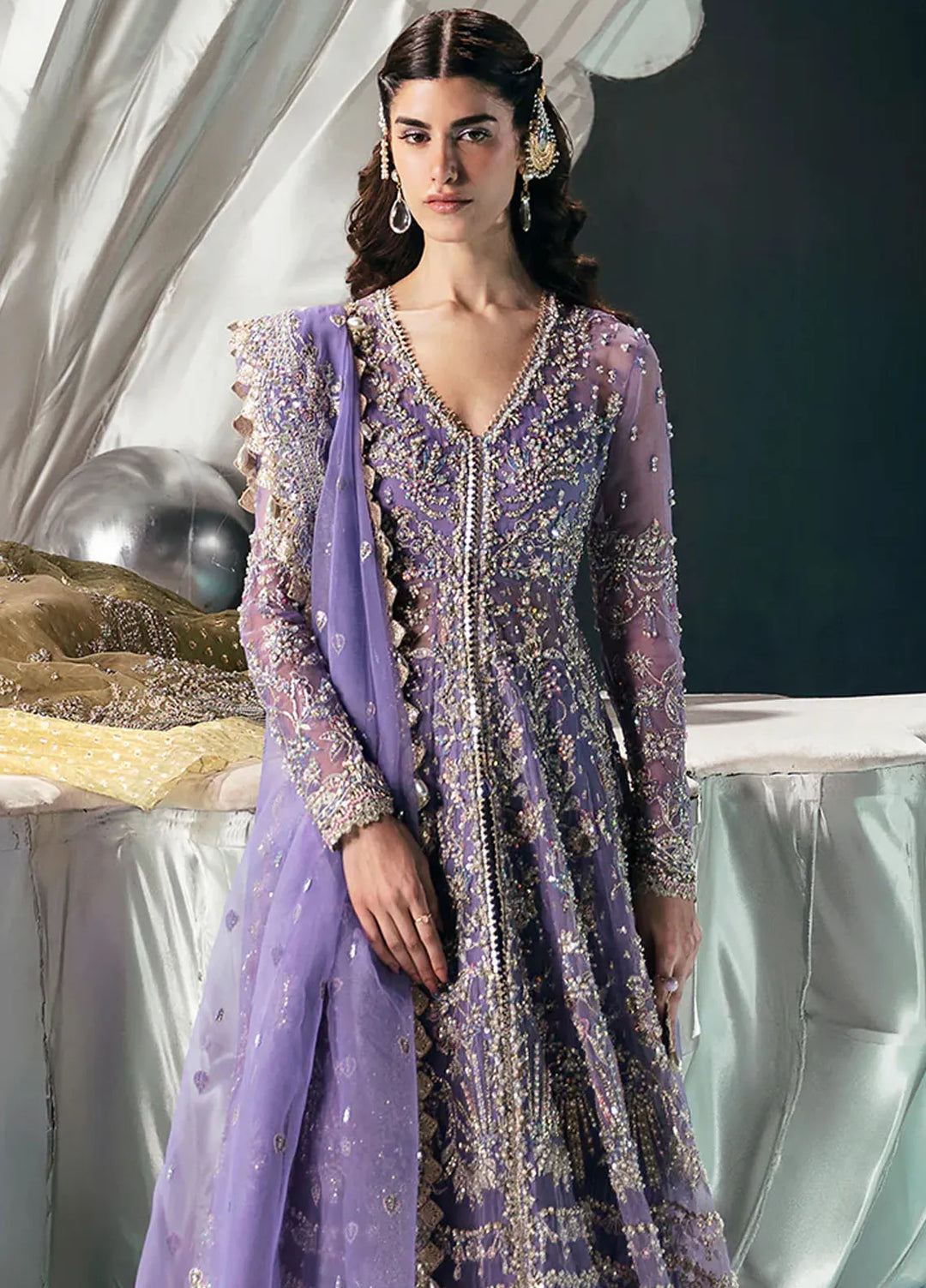 Afrozeh Unstitched Embroidered Organza 4 Piece Suit Eloah - Wedding Collection