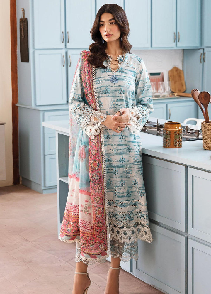 Afrozeh Embroidered Lawn Suits Unstitched 3 Piece AF23P Ocean Dream - Summer Collection