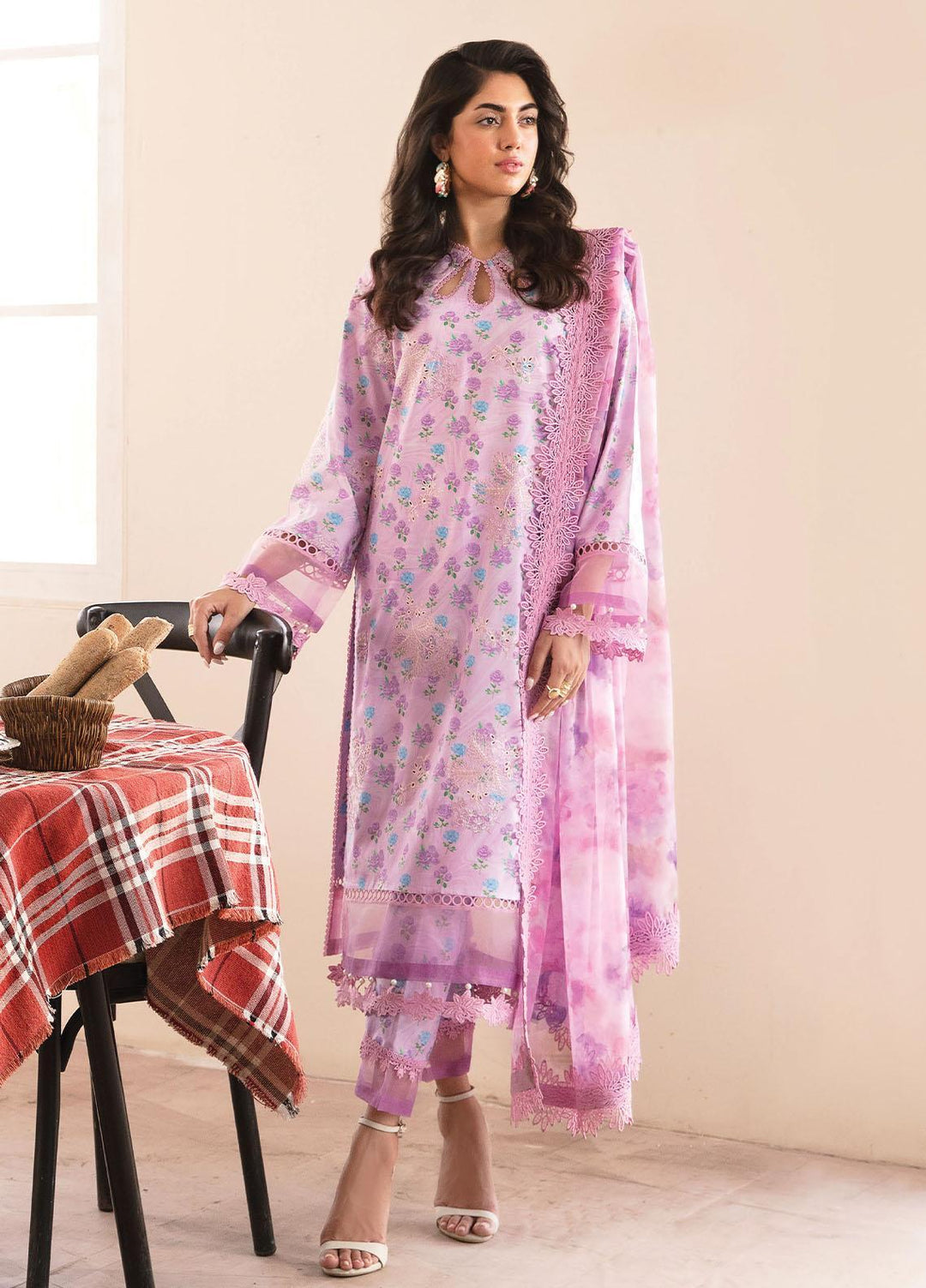 Afrozeh Embroidered Lawn Suits Unstitched 3 Piece AF23P Blossom Bliss - Summer Collection